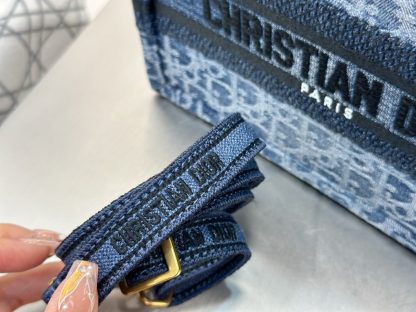  Mini Dior Book Tote Blue Denim Dior Oblique Jacquard #3277 - Image 4