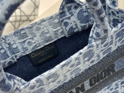  Mini Dior Book Tote Blue Denim Dior Oblique Jacquard #3277 - Image 5