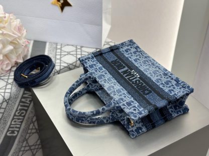  Mini Dior Book Tote Blue Denim Dior Oblique Jacquard #3277 - Image 2