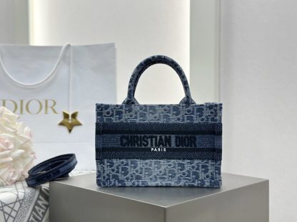 Replica Mini Dior Book Tote Blue Denim Dior Oblique Jacquard #3277
