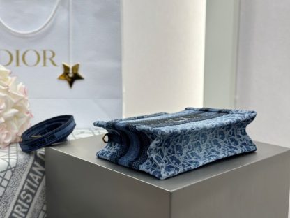  Mini Dior Book Tote Blue Denim Dior Oblique Jacquard #3277 - Image 7