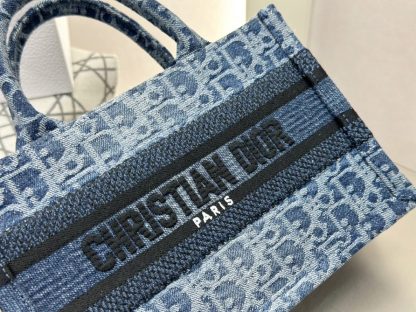  Mini Dior Book Tote Blue Denim Dior Oblique Jacquard #3277 - Image 8