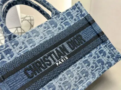  Mini Dior Book Tote Blue Denim Dior Oblique Jacquard #3277 - Image 8