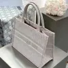  Dior Medium Dior Book Tote Ecru and Pink Dior Oblique Embroidery #3266 - Image 7