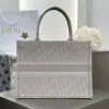  Dior Medium Dior Book Tote Ecru and Pink Dior Oblique Embroidery #3266 - Image 9