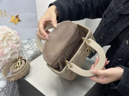  Dior Small Lady Dior My ABCDior Bag Powder Beige Cannage Lambskin #3290 - Image 9