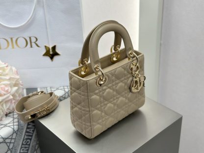  Dior Small Lady Dior My ABCDior Bag Powder Beige Cannage Lambskin #3290 - Image 10