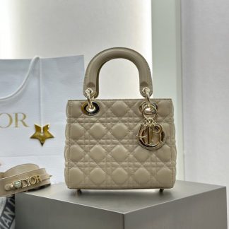 Replica Dior Small Lady Dior My ABCDior Bag Powder Beige Cannage Lambskin #3290
