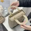  Dior Small Lady Dior My ABCDior Bag Powder Beige Cannage Lambskin #3290 - Image 11