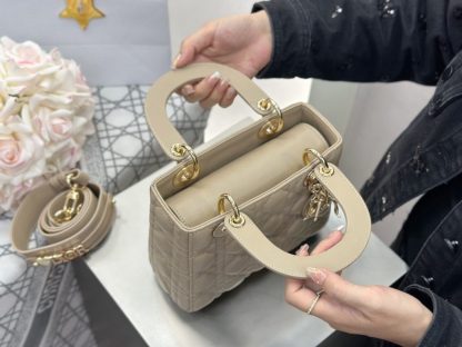  Dior Small Lady Dior My ABCDior Bag Powder Beige Cannage Lambskin #3290 - Image 11
