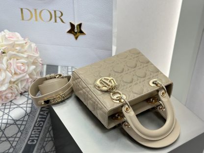  Dior Small Lady Dior My ABCDior Bag Powder Beige Cannage Lambskin #3290 - Image 12