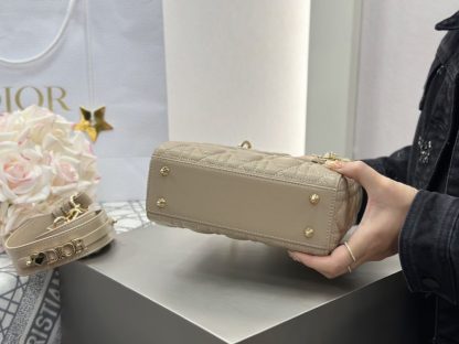  Dior Small Lady Dior My ABCDior Bag Powder Beige Cannage Lambskin #3290 - Image 13
