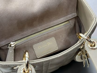  Dior Small Lady Dior My ABCDior Bag Powder Beige Cannage Lambskin #3290 - Image 3