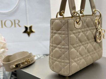  Dior Small Lady Dior My ABCDior Bag Powder Beige Cannage Lambskin #3290 - Image 4