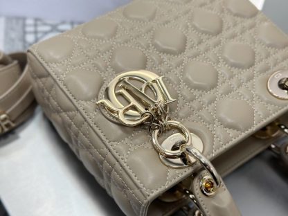  Dior Small Lady Dior My ABCDior Bag Powder Beige Cannage Lambskin #3290 - Image 6