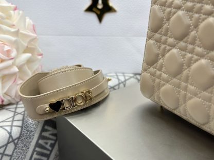  Dior Small Lady Dior My ABCDior Bag Powder Beige Cannage Lambskin #3290 - Image 7