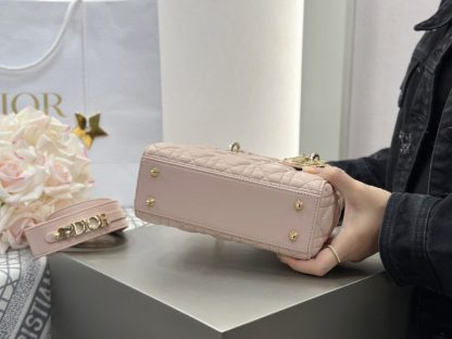  Dior Small Lady Dior My ABCDior Bag Powder Pink Cannage Lambskin #3289 - Image 8