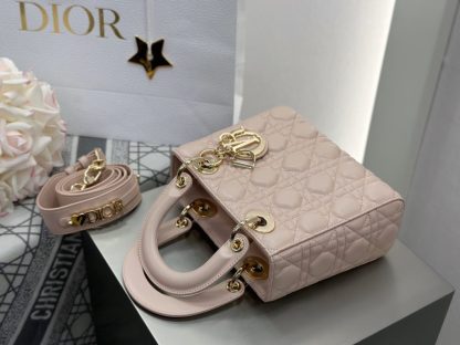 Dior Small Lady Dior My ABCDior Bag Powder Pink Cannage Lambskin #3289 - Image 9