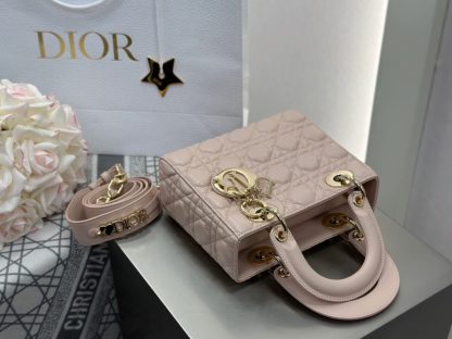  Dior Small Lady Dior My ABCDior Bag Powder Pink Cannage Lambskin #3289 - Image 10