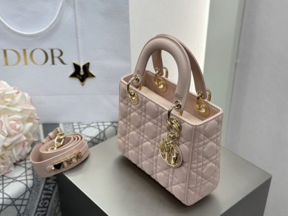  Dior Small Lady Dior My ABCDior Bag Powder Pink Cannage Lambskin #3289 - Image 11