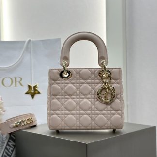 Replica Dior Small Lady Dior My ABCDior Bag Powder Pink Cannage Lambskin #3289