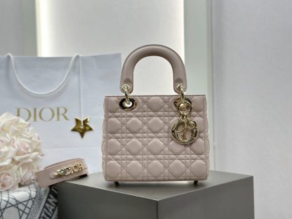 Replica Dior Small Lady Dior My ABCDior Bag Powder Pink Cannage Lambskin #3289