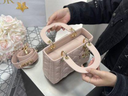  Dior Small Lady Dior My ABCDior Bag Powder Pink Cannage Lambskin #3289 - Image 14