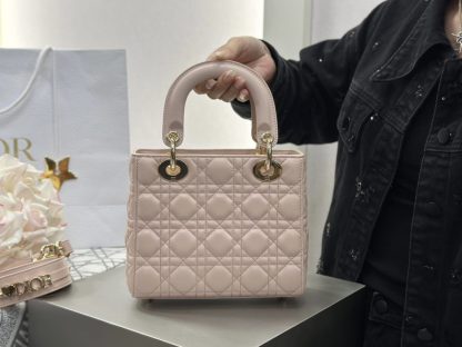  Dior Small Lady Dior My ABCDior Bag Powder Pink Cannage Lambskin #3289 - Image 15