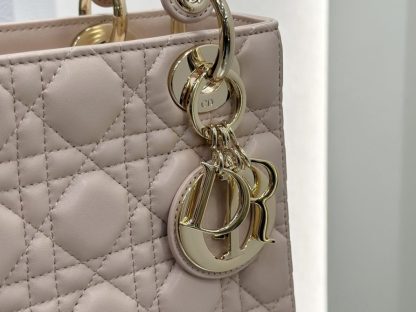  Dior Small Lady Dior My ABCDior Bag Powder Pink Cannage Lambskin #3289 - Image 2
