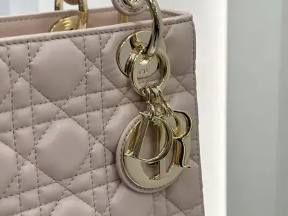  Dior Small Lady Dior My ABCDior Bag Powder Pink Cannage Lambskin #3289 - Image 2