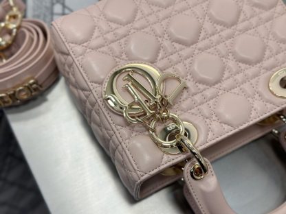  Dior Small Lady Dior My ABCDior Bag Powder Pink Cannage Lambskin #3289 - Image 3