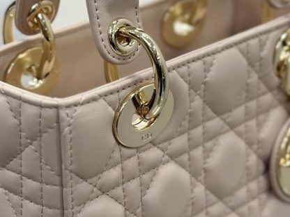  Dior Small Lady Dior My ABCDior Bag Powder Pink Cannage Lambskin #3289 - Image 4