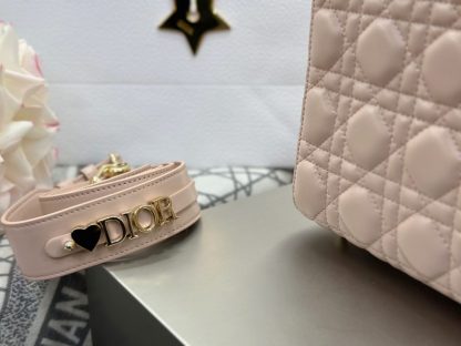  Dior Small Lady Dior My ABCDior Bag Powder Pink Cannage Lambskin #3289 - Image 6