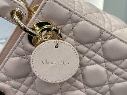  Dior Small Lady Dior My ABCDior Bag Powder Pink Cannage Lambskin #3289 - Image 7