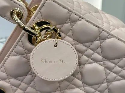  Dior Small Lady Dior My ABCDior Bag Powder Pink Cannage Lambskin #3289 - Image 7