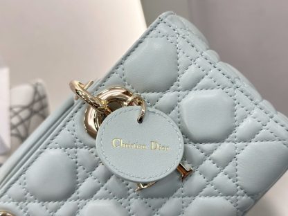  Dior Small Lady D-Joy Bag Pale Blue Cannage Lambskin #3285 - Image 2