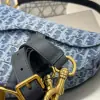  Dior Saddle Bag with Strap Blue Denim Dior Oblique Jacquard #3254 - Image 8