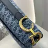  Dior Saddle Bag with Strap Blue Denim Dior Oblique Jacquard #3254 - Image 2