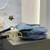  Dior Saddle Bag with Strap Blue Denim Dior Oblique Jacquard #3254 - Image 10