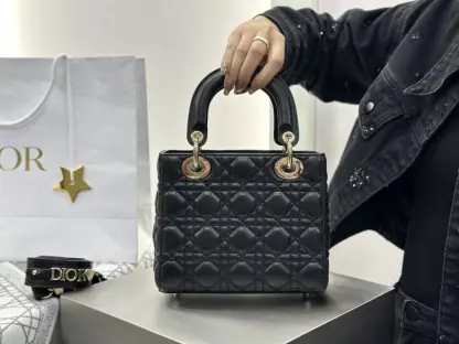  Dior Small Lady Dior My ABCDior Bag Black Cannage Lambskin #3287 - Image 14