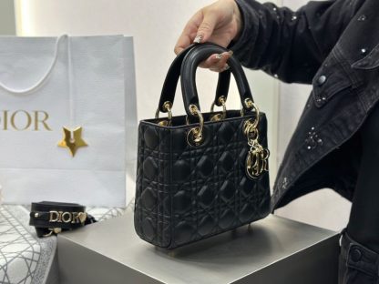  Dior Small Lady Dior My ABCDior Bag Black Cannage Lambskin #3287 - Image 15