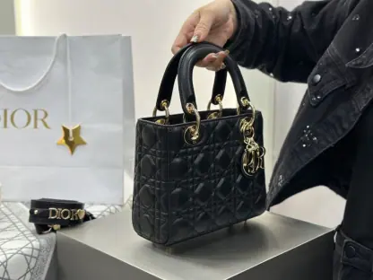  Dior Small Lady Dior My ABCDior Bag Black Cannage Lambskin #3287 - Image 15