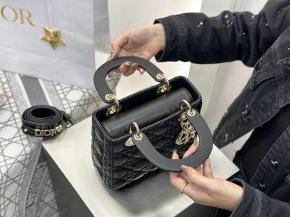  Dior Small Lady Dior My ABCDior Bag Black Cannage Lambskin #3287 - Image 10