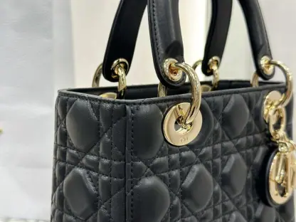  Dior Small Lady Dior My ABCDior Bag Black Cannage Lambskin #3287 - Image 5