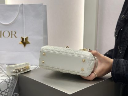  Dior Small Lady Dior My ABCDior Bag Latte Cannage Lambskin #3288 - Image 11