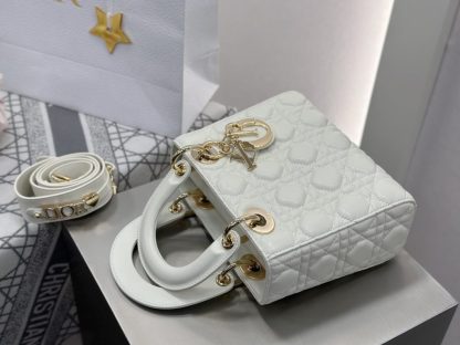  Dior Small Lady Dior My ABCDior Bag Latte Cannage Lambskin #3288 - Image 13