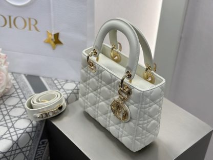  Dior Small Lady Dior My ABCDior Bag Latte Cannage Lambskin #3288 - Image 15