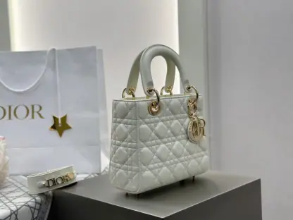  Dior Small Lady Dior My ABCDior Bag Latte Cannage Lambskin #3288 - Image 16