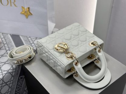  Dior Small Lady Dior My ABCDior Bag Latte Cannage Lambskin #3288 - Image 17