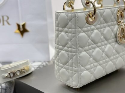  Dior Small Lady Dior My ABCDior Bag Latte Cannage Lambskin #3288 - Image 3
